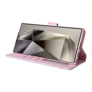For Samsung Galaxy S25 Ultra 5G Bronzing Painting RFID Leather Phone Case(Pastoral Rose)