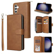 For Samsung Galaxy S25 5G 9-Card Slots Zipper Wallet Bag Leather Phone Case(Brown) - Galaxy S25 5G Cases by PMC TechLife | Online Shopping South Africa | PMC TechLife | Buy Now Pay Later Mobicred