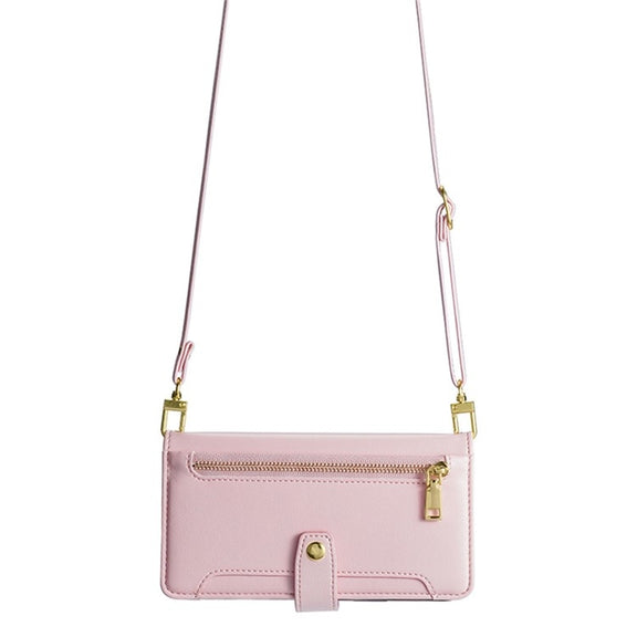 For Fujitsu Arrows We2 Sheep Texture Cross-body Zipper Wallet Leather Phone Case(Pink)