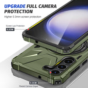 For Samsung Galaxy S25 5G MagSafe Magnetic Shockproof Phone Case with Ring Holder(Dark Green)