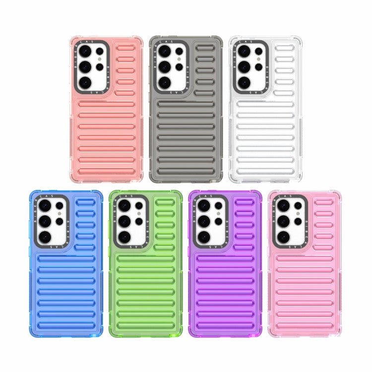 For Samsung Galaxy S25 Ultra 5G High Transparency TPU Hybrid PC Airbag Phone Case(Peach Red)