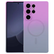 For Samsung Galaxy S25 Ultra 5G Liquid TPU Silicone Gradient MagSafe Phone Case(Purple Grey)
