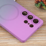 For Samsung Galaxy S25 Ultra 5G Liquid TPU Silicone Gradient MagSafe Phone Case(Purple Grey)