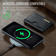 For iPhone 16 Pro DG.MING M6 Series RFID Tri-fold Card Bag Removable Leather Phone Case(Black)