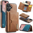 For iPhone 16 Plus DG.MING M6 Series RFID Tri-fold Card Bag Removable Leather Phone Case(Brown) - iPhone 16 Plus Cases by DG.MING | Online Shopping South Africa | PMC Jewellery | Buy Now Pay Later Mobicred