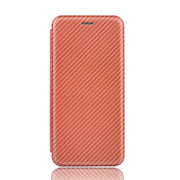 For Blackview A80 Pro Carbon Fiber Texture Horizontal Flip TPU + PC + PU Leather Case with Card Slot(Brown)