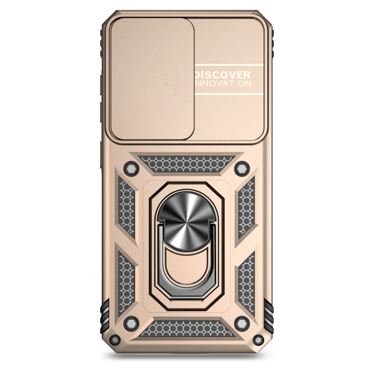 For Samsung Galaxy S25+ 5G Sliding Camshield Holder Phone Case(Gold)