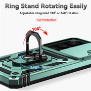 For Samsung Galaxy S25+ 5G Sliding Camshield Holder Phone Case(Green)