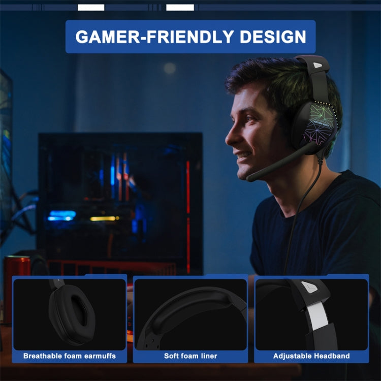 KOTION EACH G6000 On-Ear Gaming Headset with Mic, Length: About 2.1m(Black)