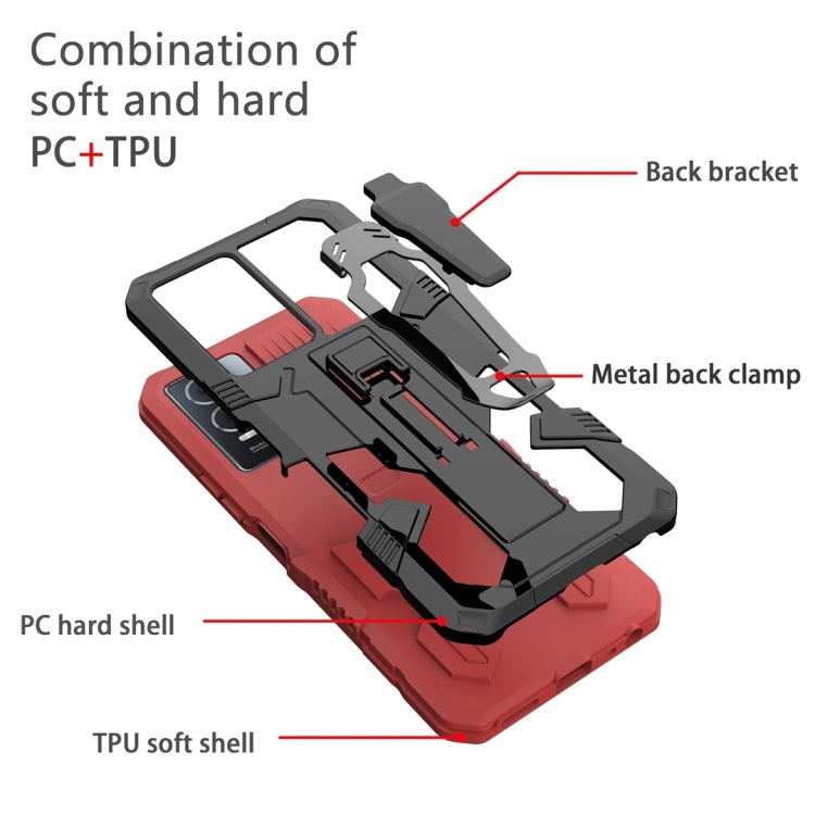 For Samsung Galaxy S25 Ultra 5G Armor Warrior Shockproof PC + TPU Phone Case(Red)