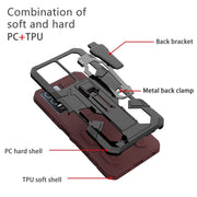 For Samsung Galaxy S25 Ultra 5G Armor Warrior Shockproof PC + TPU Phone Case(Brown)