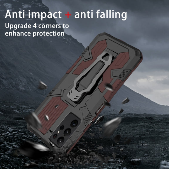 For Samsung Galaxy S25 Ultra 5G Armor Warrior Shockproof PC + TPU Phone Case(Brown)