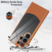 For Samsung Galaxy S25+ 5G Litchi Texture TPU Hybrid Acrylic Phone Case(Brown)