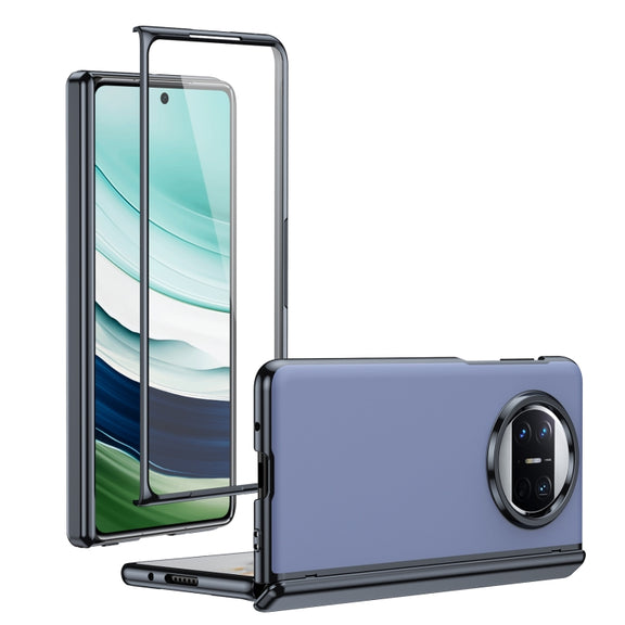 For Huawei Mate X3 Integrated AG Frosted Vacuum Plating Phone Case(Blue)