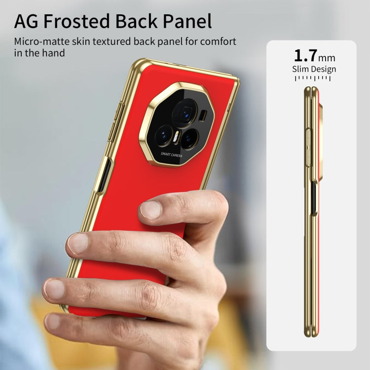 For Honor Magic V3 Integrated AG Frosted Vacuum Plating Phone Case(Red)