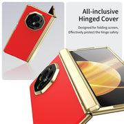 For Honor Magic V3 Integrated AG Frosted Vacuum Plating Phone Case(Red)