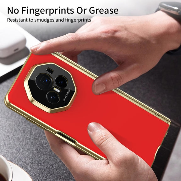 For Honor Magic V3 Integrated AG Frosted Vacuum Plating Phone Case(Red)