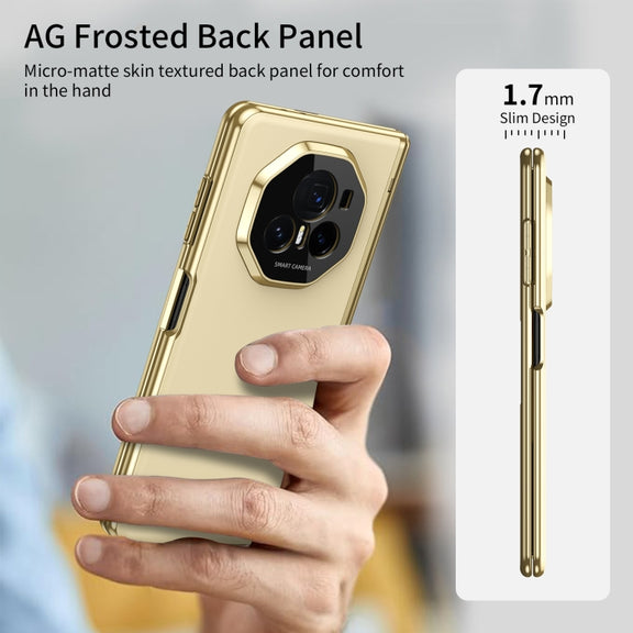 For Honor Magic V3 Integrated AG Frosted Vacuum Plating Phone Case(Gold)