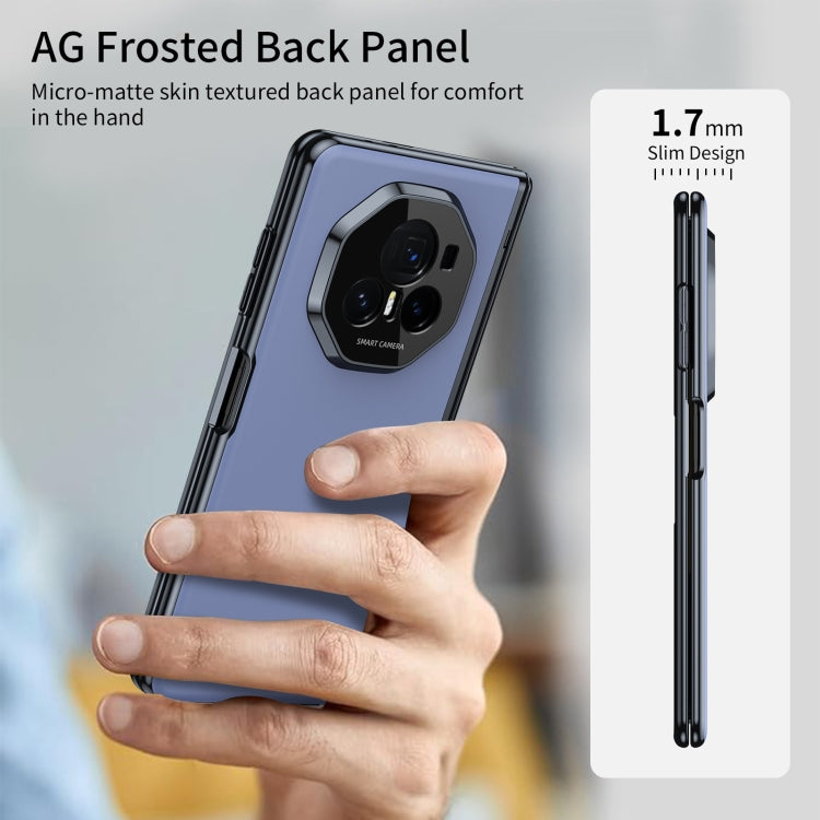 For Honor Magic V3 Integrated AG Frosted Vacuum Plating Phone Case(Blue)