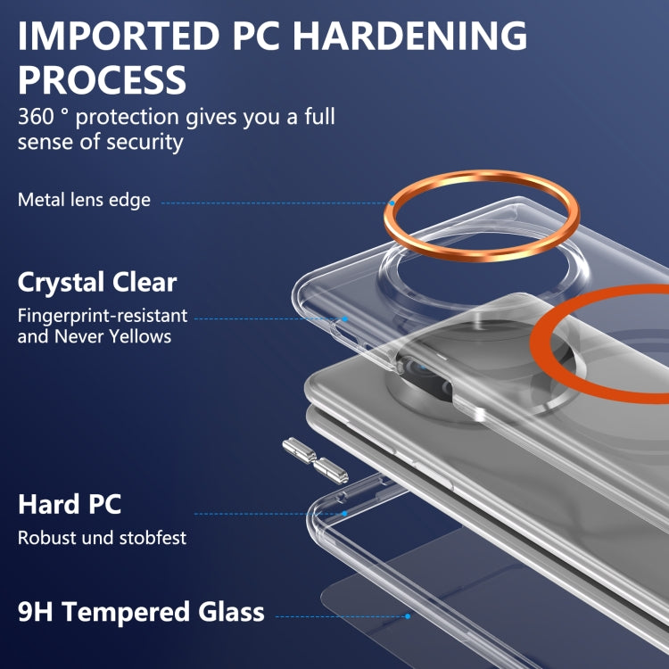 For Huawei Mate X5 lce Folding Series MagSafe Integrated Clear PC Phone Case(Orange)