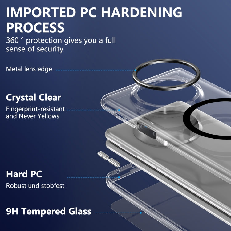 For Huawei Mate X5 lce Folding Series MagSafe Integrated Clear PC Phone Case(Black)