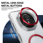 For Honor Magic V3 lce Folding Series MagSafe Integrated Clear PC Phone Case(Red)
