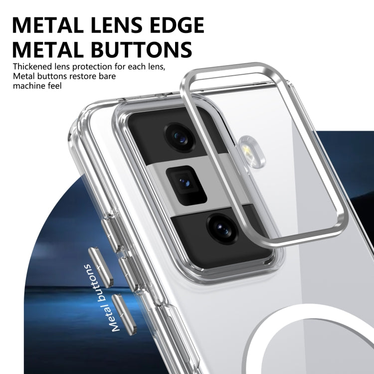 For Honor Magic Vs3 lce Folding Series MagSafe Integrated Clear PC Phone Case(Silver)