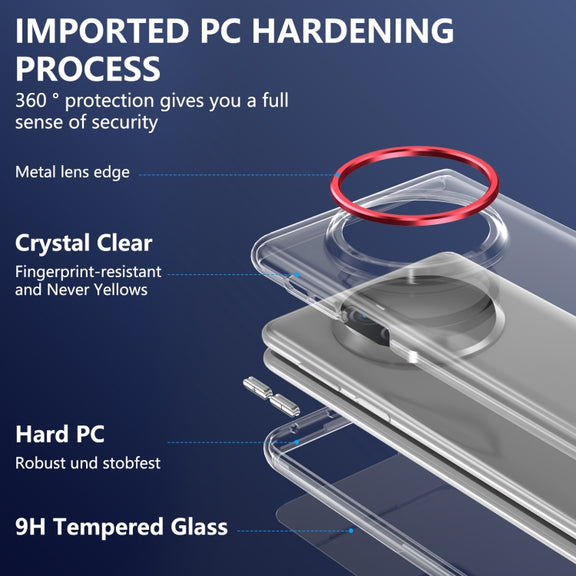 For Huawei Mate X5 lce Folding Series Integrated Clear PC Phone Case(Red)