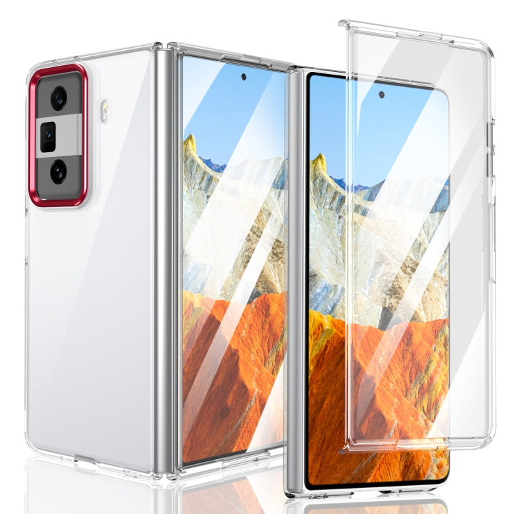 For Honor Magic Vs3 lce Folding Series Integrated Clear PC Phone Case(Red)