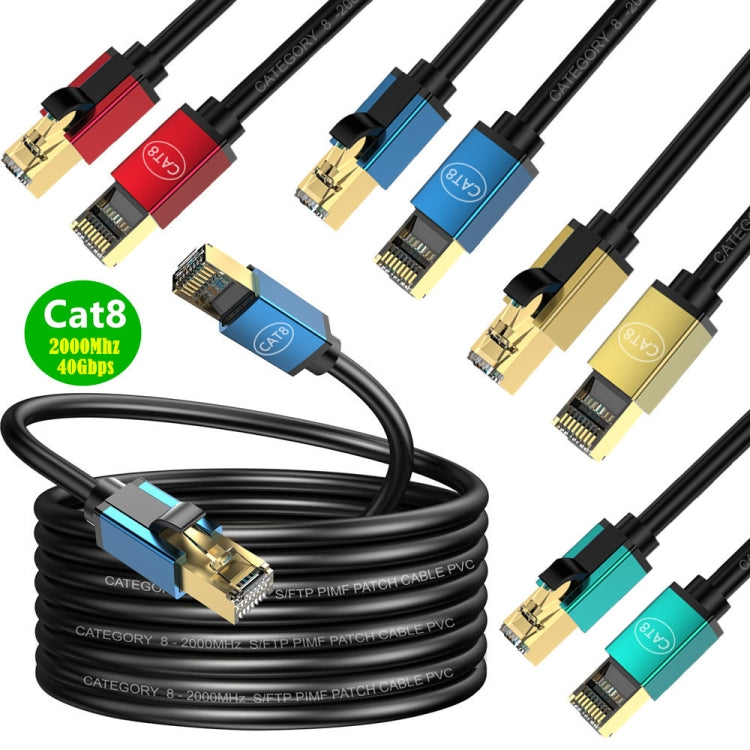 10m Home Fiber Bandwidth 10 Gigabit CAT8 Network Cable(Blue)