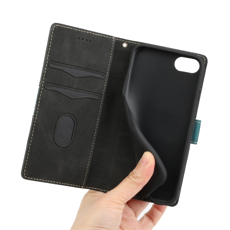 For iPhone 16e Grid Stitching Leather Phone Case with Lanyard(Black)