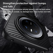 For Huawei Mate 70 Carbon Fiber MagSafe Phone Case with 360 Degree Rotating Holder(Black)