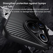 For Huawei Pura 70 Carbon Fiber MagSafe Phone Case with 360 Degree Rotating Holder(Black)