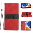 For Samsung Galaxy S25+ 5G Grid Stitching Leather Phone Case with Lanyard(Red) - Galaxy S25+ 5G Cases by PMC Jewellery | Online Shopping South Africa | PMC Jewellery | Buy Now Pay Later Mobicred