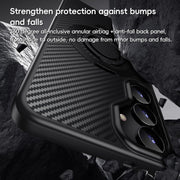 For Samsung Galaxy S25+ 5G Carbon Fiber MagSafe Phone Case with 360 Degree Rotating Holder(Black Grey)
