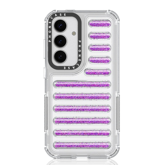 For Samsung Galaxy S25 5G Capsule Glitter TPU Hybrid PC Airbag Phone Case(Purple)