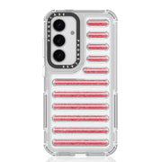 For Samsung Galaxy S25 5G Capsule Glitter TPU Hybrid PC Airbag Phone Case(Red)