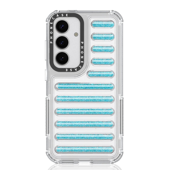 For Samsung Galaxy S25 5G Capsule Glitter TPU Hybrid PC Airbag Phone Case(Blue)