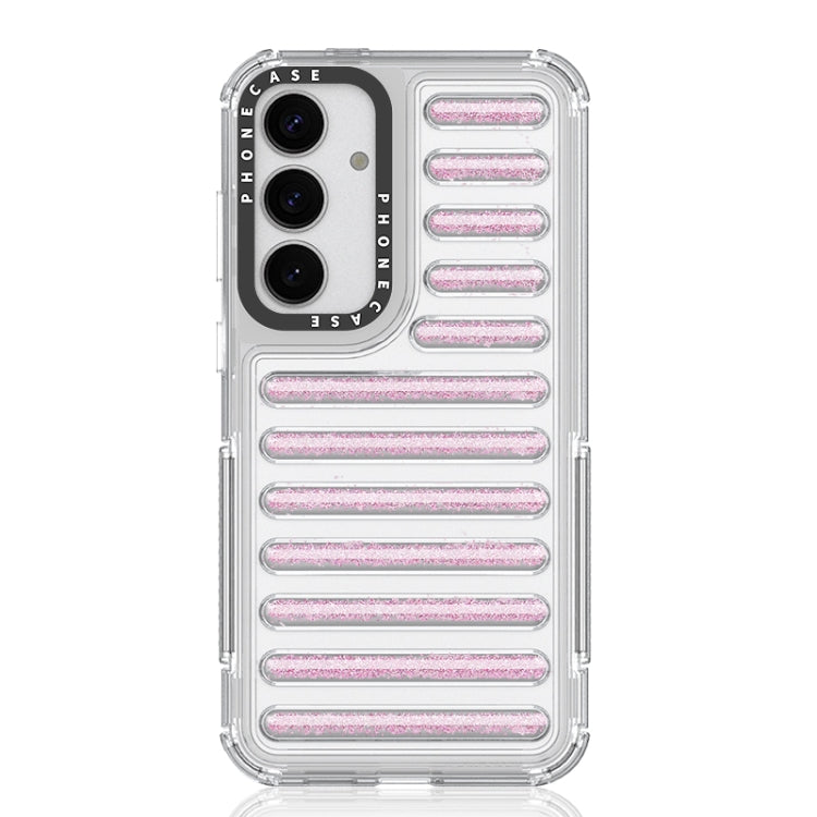 For Samsung Galaxy S25+ 5G Capsule Glitter TPU Hybrid PC Airbag Phone Case(Pink)