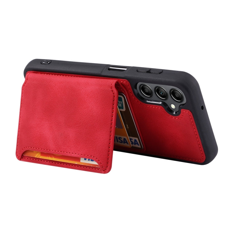 For Samsung Galaxy S25+ 5G Skin Feel Dream RFID Anti-theft PU Card Bag Phone Case(Red)