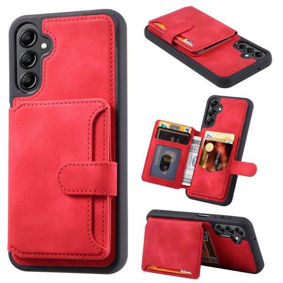 For Samsung Galaxy S25+ 5G Skin Feel Dream RFID Anti-theft PU Card Bag Phone Case(Red)