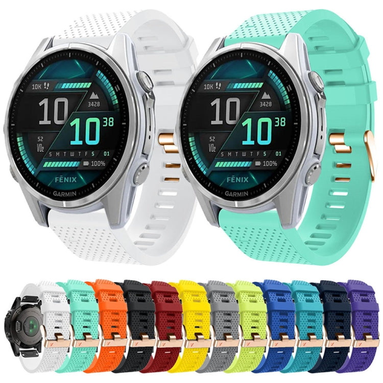 For Garmin 20mm Spotted Rose Gold Buckle Silicone Quick Release Watch Band(Mint Green)