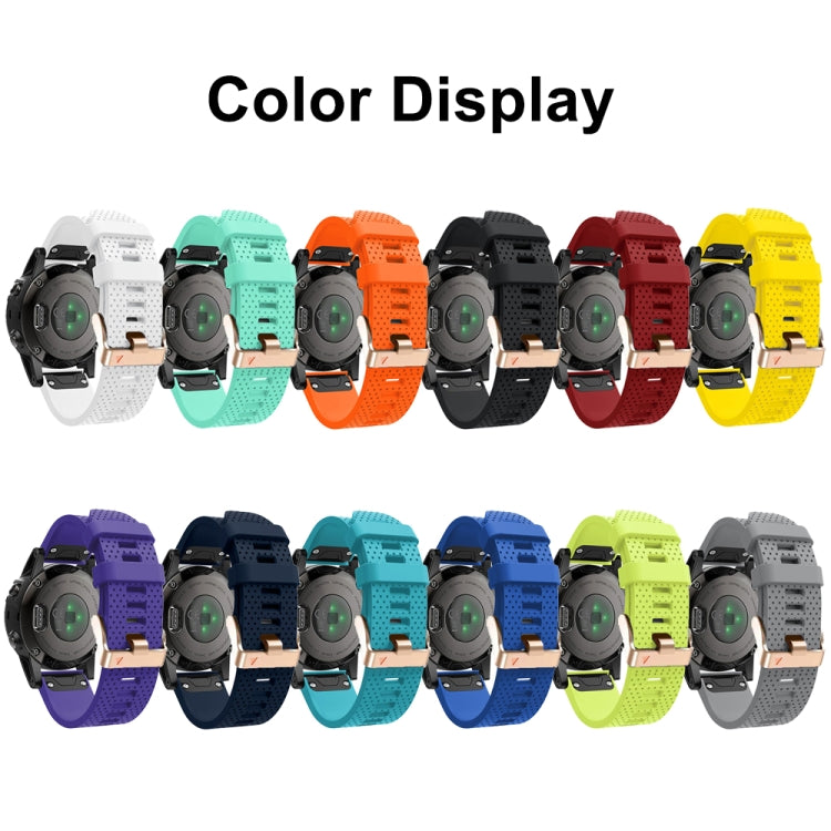 For Garmin 20mm Spotted Rose Gold Buckle Silicone Quick Release Watch Band(Mint Green)