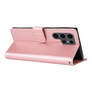 For Samsung Galaxy S25 Ultra 5G 3-Card Slots Multifunctional Leather Phone Case(Rose Gold)