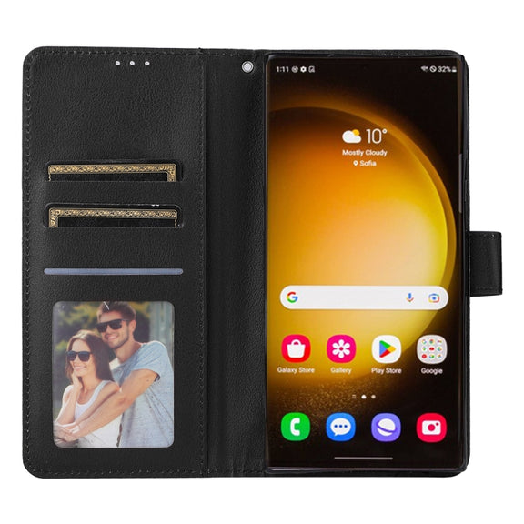For Samsung Galaxy S25 Ultra 5G 3-Card Slots Multifunctional Leather Phone Case(Black)
