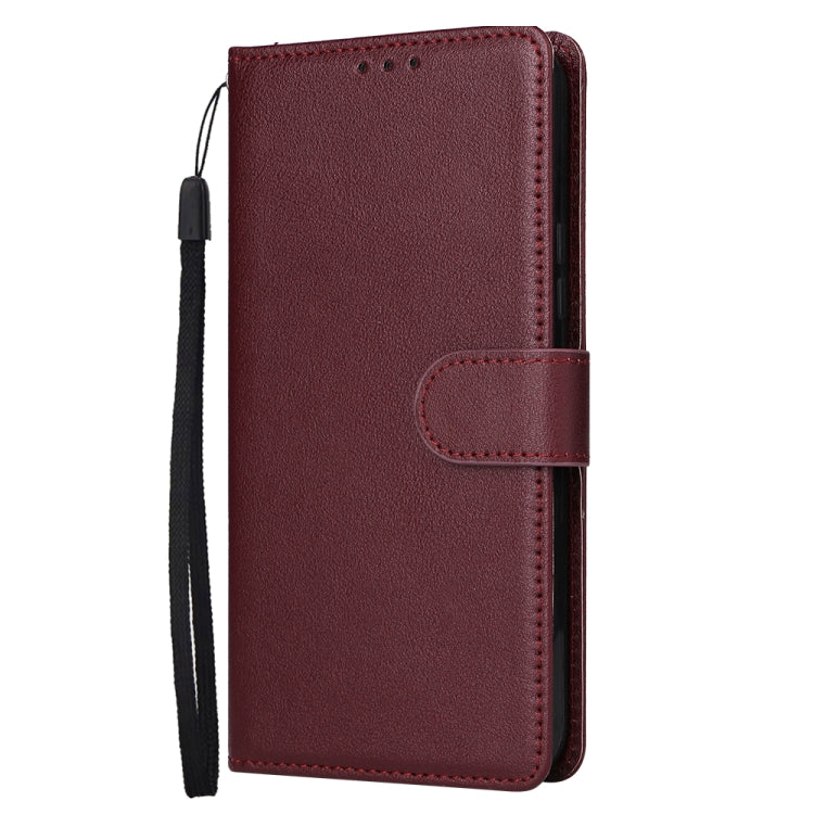 For Samsung Galaxy S25+ 5G 3-Card Slots Multifunctional Leather Phone Case(Wine Red)