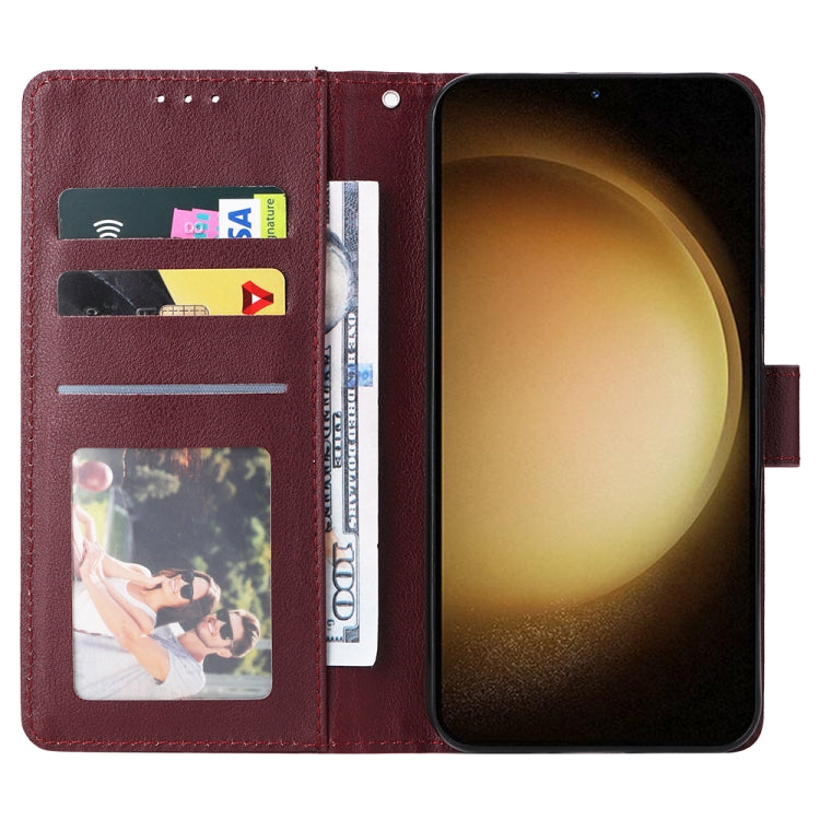 For Samsung Galaxy S25+ 5G 3-Card Slots Multifunctional Leather Phone Case(Wine Red)