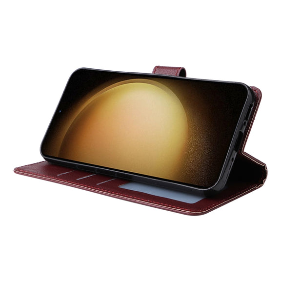 For Samsung Galaxy S25+ 5G 3-Card Slots Multifunctional Leather Phone Case(Wine Red)