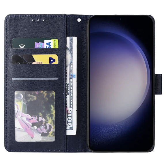 For Samsung Galaxy S25 5G 3-Card Slots Multifunctional Leather Phone Case(Blue)