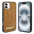 For iPhone 16 VIETAO Alligator Texture PU Phone Case(Brown) - free shipping - PMC Jewellery - Order now!